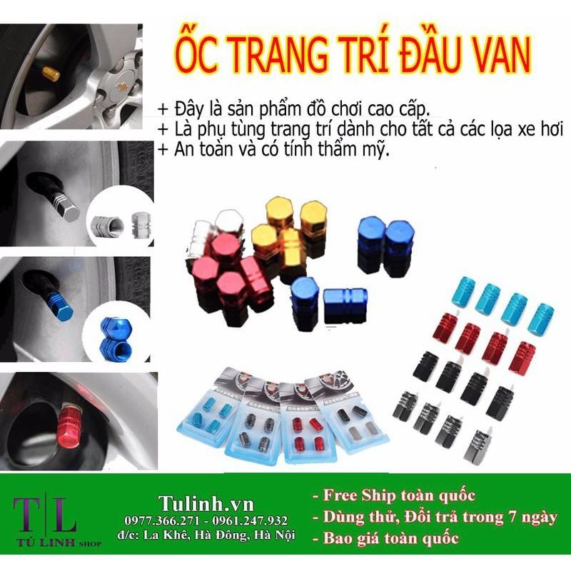 Chụp đầu van lốp ô tô nhiều màu sắc trang trí van xe