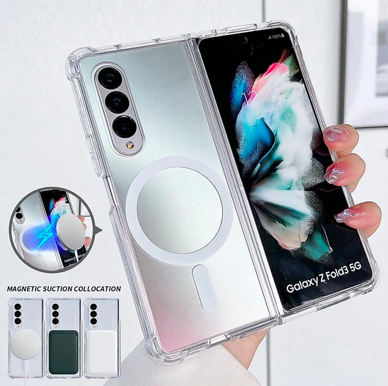 Ốp lưng Maqsafe cho Samsung Galaxy Z Fold 4chống sốc trong suốt hỗ trợ sạc Maqsafe hiệu Likgus Maqsafe Magetic Case siêu mỏng 1.5mm, độ trong tuyệt đối, chống trầy xước, chống ố vàng, tản nhiệt tốt - hàng nhập khẩu
