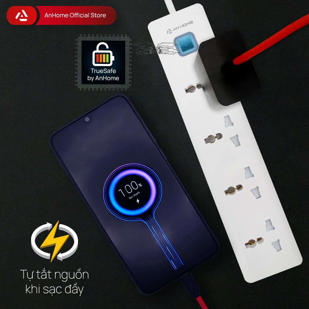 Ổ cắm nối dài thông minh WiFi + BLE 4 cổng AnHome Smart PowerStrip P4