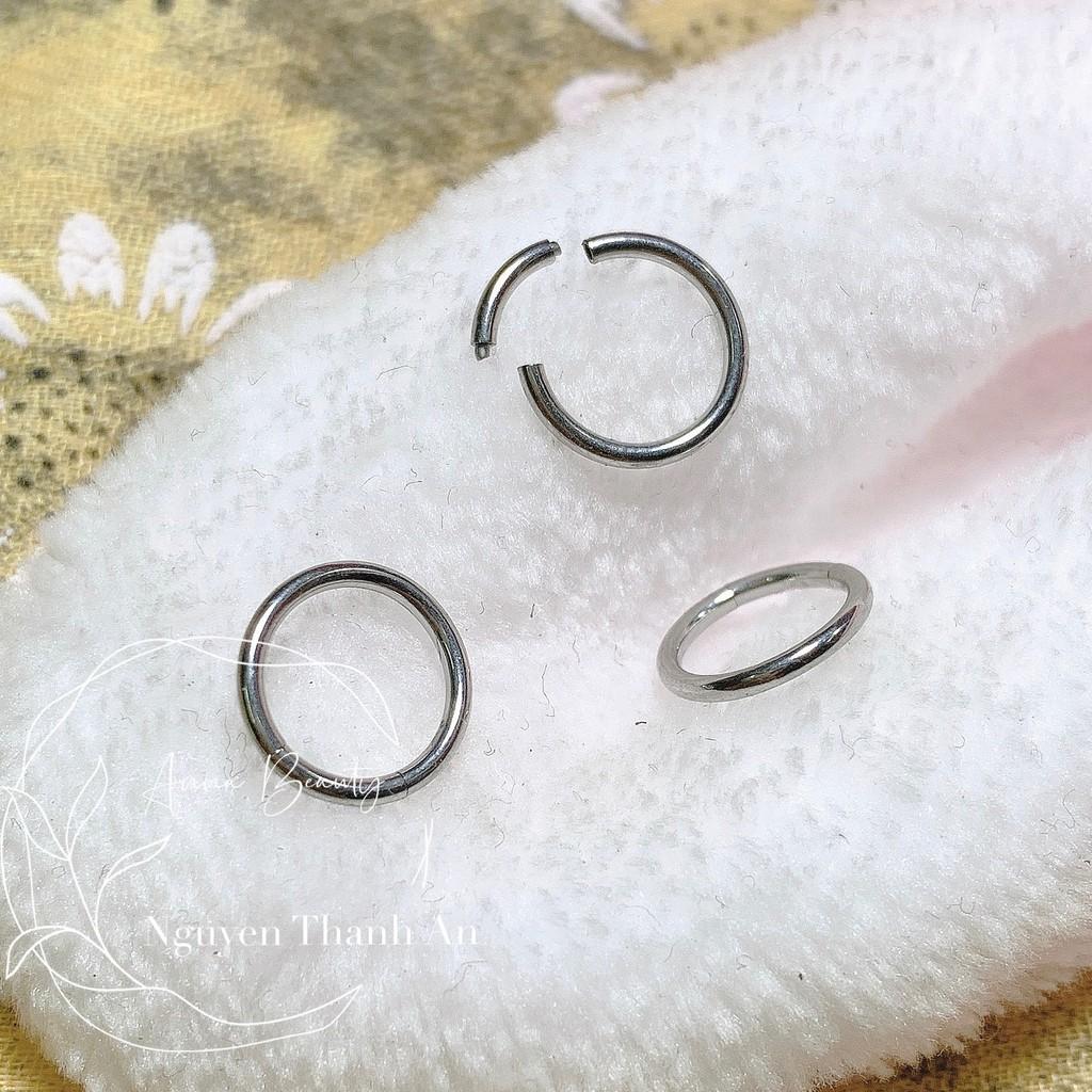 Khuyên môi mũi tai vòng trơn có chốt tháo bằng thép y tế xỏ khuyên piercing - XUÂN SHOP