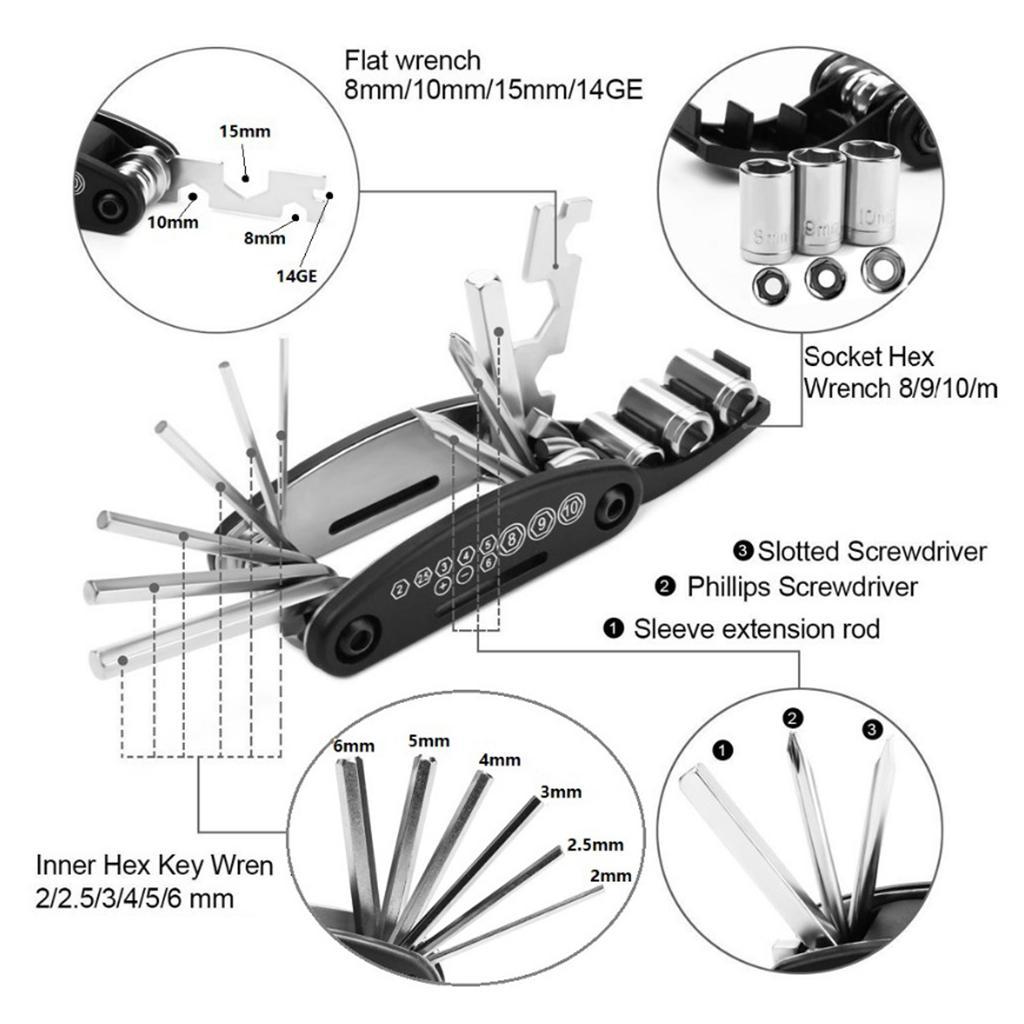 Cycling Puncture Bike Multi Function Tool Repair