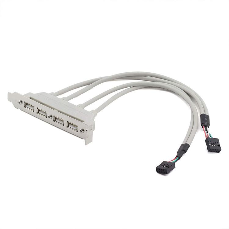 Bộ Chuyển Đổi Mới Nhất 4 Cổng Usb 2.0 Đến 9 Pin Mainboard Đầu Giá Đỡ Cáp Nối Dài Cho Máy Tính Bảng Điều Khiển Phía Sau 9pin