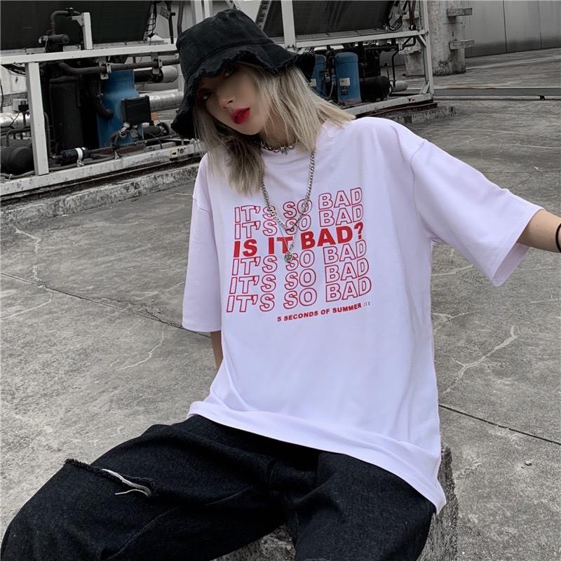 Áo thun tay lỡ unisex in chữ IT SO BAD cực phong cách | Áo form rộng tay lỡ đẹp AC15