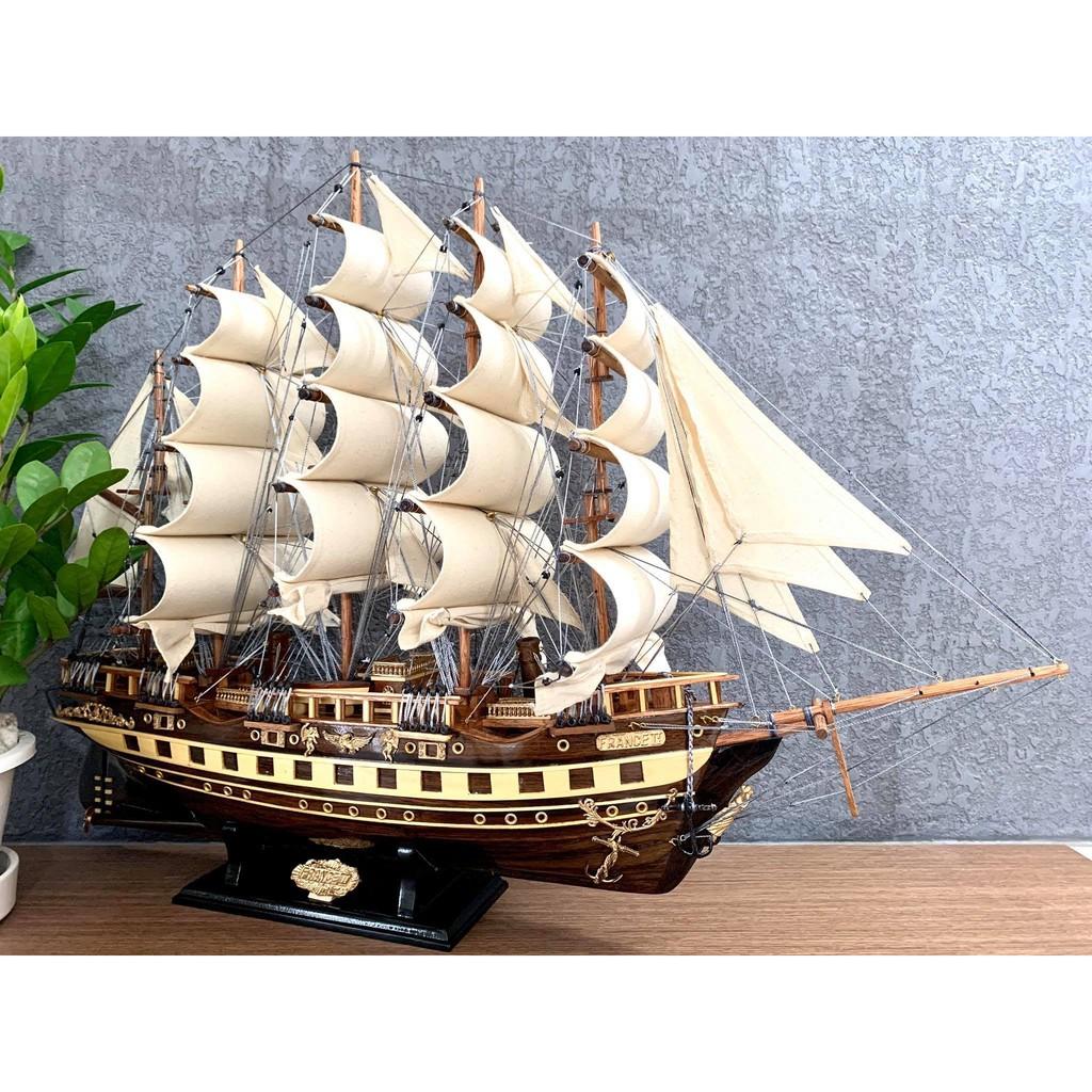 Mô Hình Thuyền Buồm Cao Cấp Nhất Dài 80cm Gỗ Muồng Đen