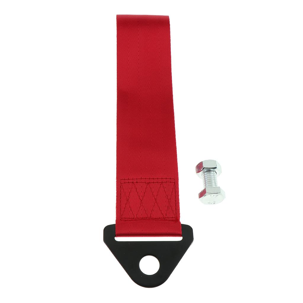 Universal Car 2 Ton Tow Hauling Towing Strap Rope Loop With Hook, Red