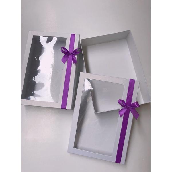 Hôpn quà chữ nhật kính trong 32*22*7 #HanaGiftBox