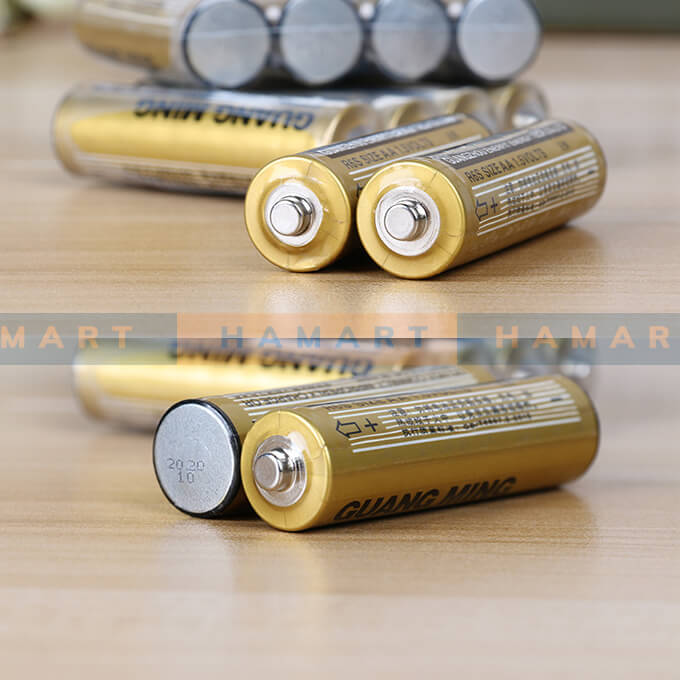 VỈ 4 Viên Pin Tiểu 2A &amp; 3A GUANG MING Pin Đũa Điều Khiển Đồng Hồ Treo Tường Hàng Nội Địa Chất Lượng Cao