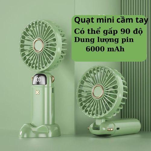 [6000mAh] Quạt makeup mini 5 cấp độ cầm tay sạc điện siêu mát tích điện có thể để bàn - Hity Beauty