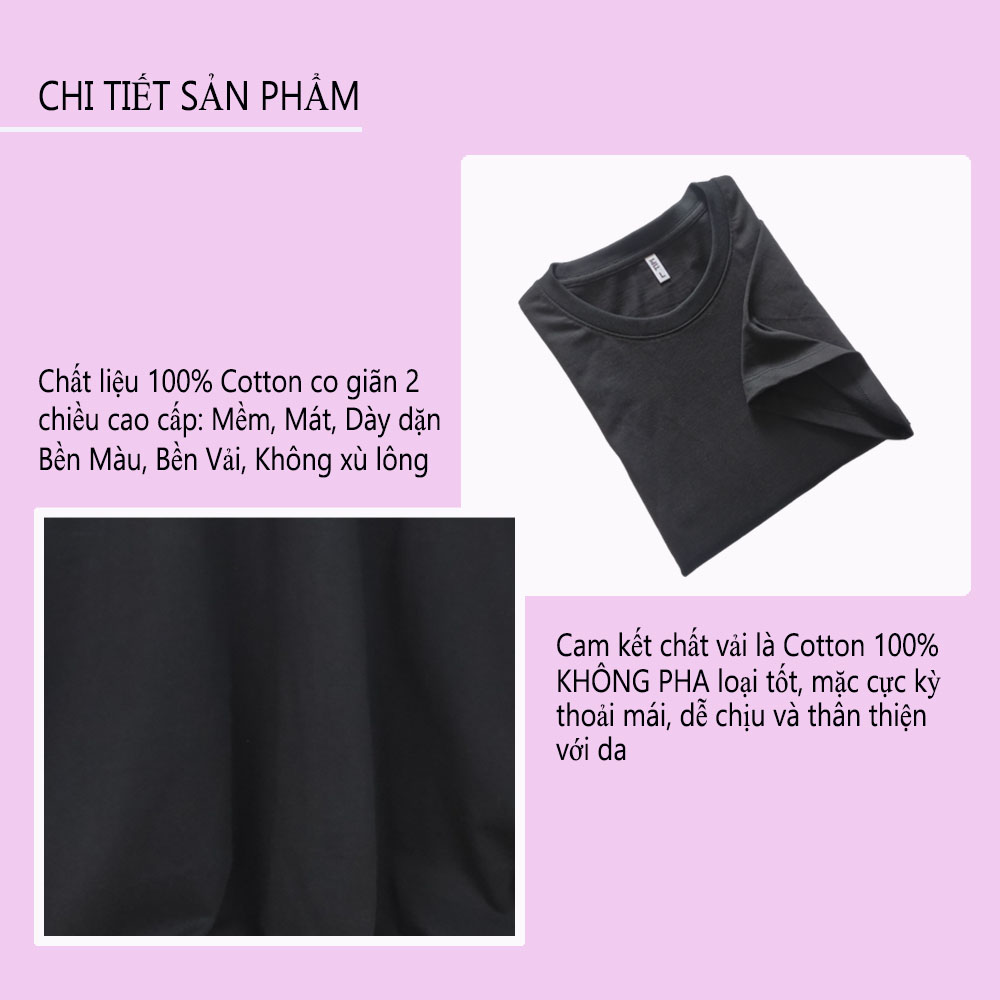 Áo thun nam cổ tròn màu đen chất liệu 100% cotton dày dặn co giãn tay ngắn