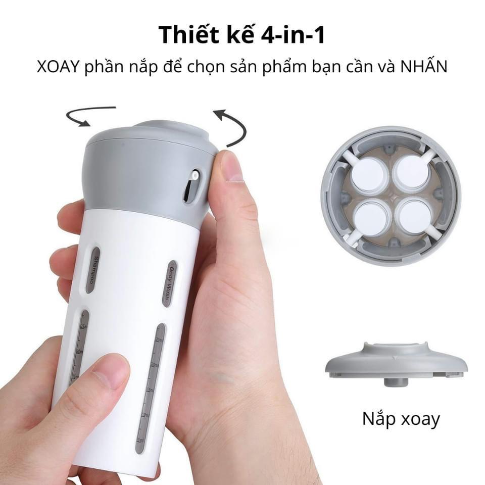 Bình chiết mỹ phẩm du lịch tiện lợi 4-in-1