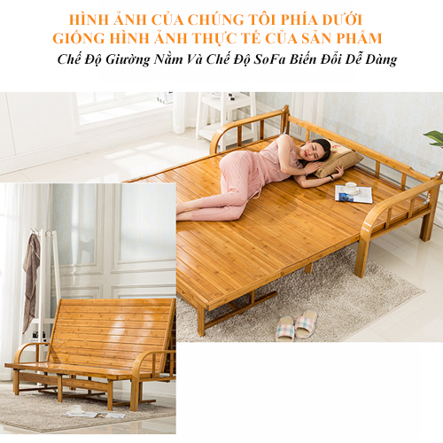 [FREESHIP + VOUCHER] Ghế Giường Sofa Tre Gấp Gọn Tiện Lợi, Sofa Giường Nguyên Liệu 100% Từ Tre Thiên Nhiên Thân Thiện An Toàn Với Sức Khỏe