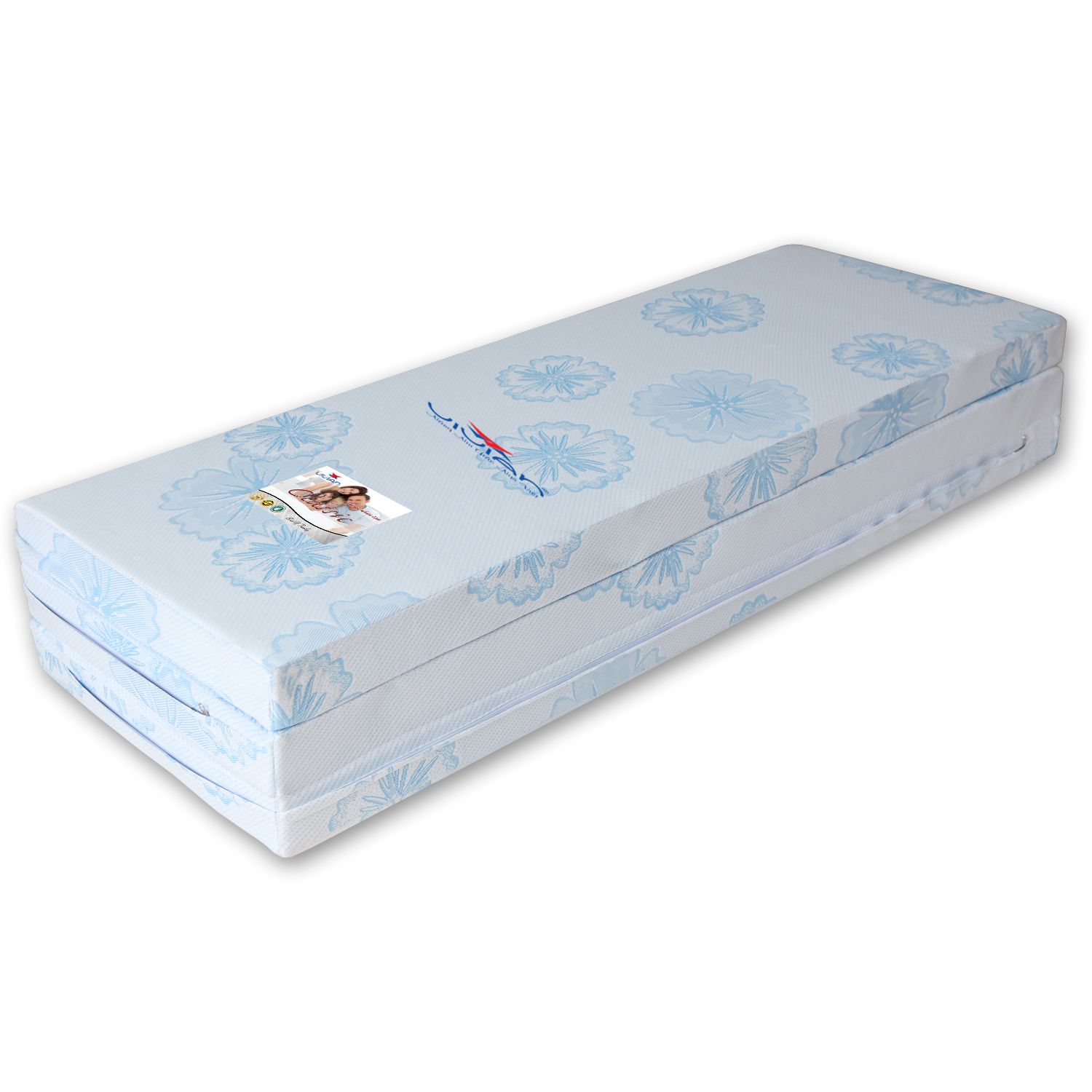 Nệm Cao Su CLASSIC Gấp 3 Vivian - Vải Gấm Damask Cao Cấp Không Chần