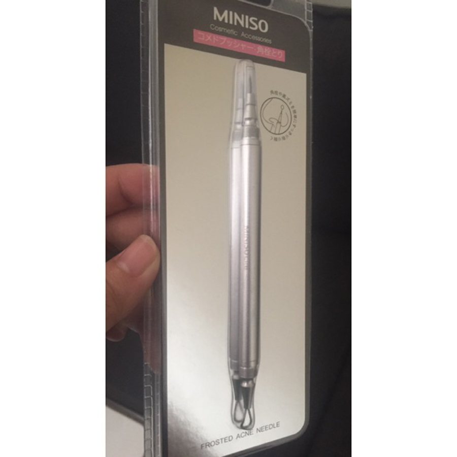 Cây nặn mụn bạc 2 đầu cao cấp MINISO ACNE NEEDLE ( SILVER ) - MNS034