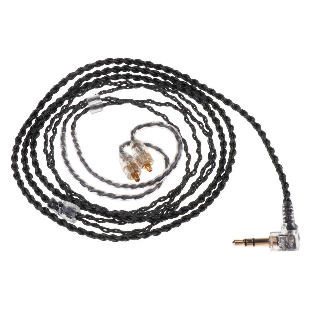 1.2M Transparent Black MMCX Upgrade Audio Cable for Shure Pin Series 535/215