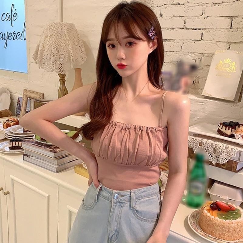 Áo 2 dây màu trơn thời trang nữ