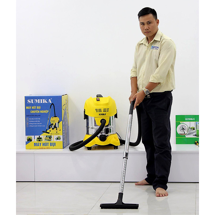 Máy hút bụi công nghiệp Sumika K20 - dung tích 20 lít - công suất 1600W - hút bụi khô - ướt - hàng chính hãng