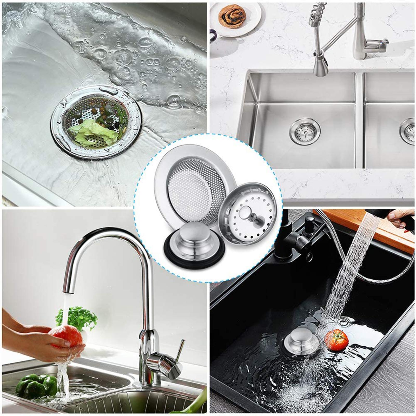 2 cái nắp chặn lỗ thoát nước bồn rửa bát bằng thép không gỉ