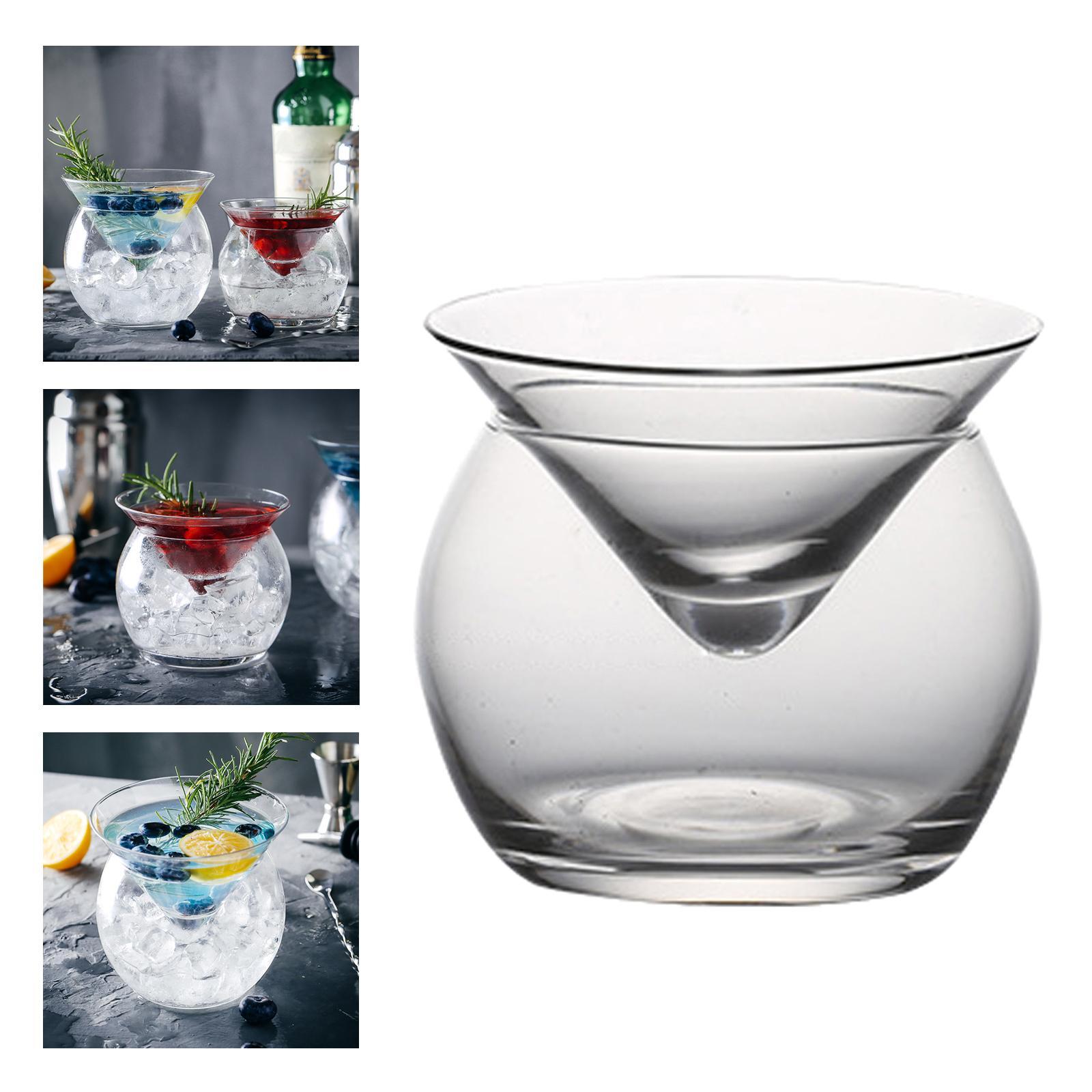 2 Set Molecular Cup Iced Caviar Liquor Conical Glass for Home Bar S + L