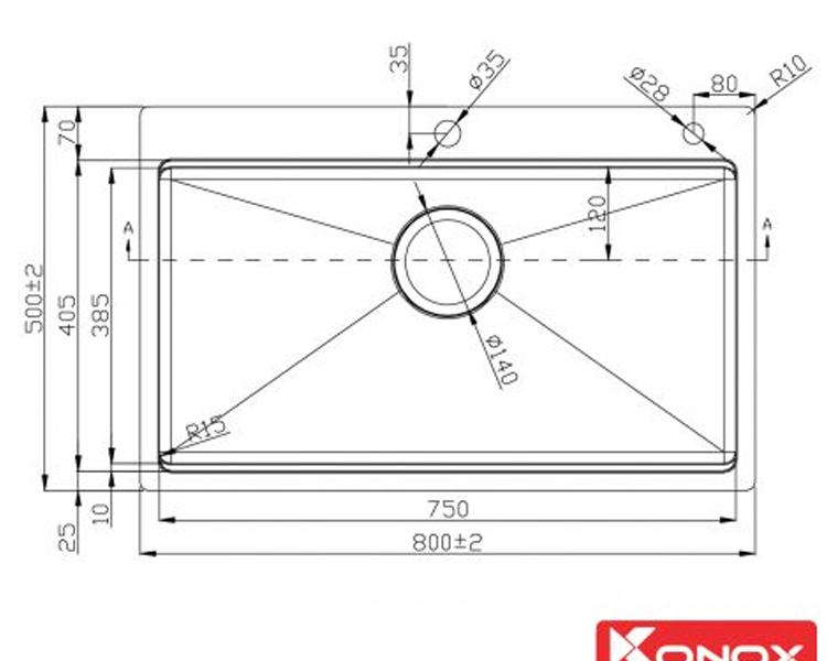 Chậu rửa chén Konox Workstation Sink – Topmount Sink KN8050TS - Hàng Chính Hãng