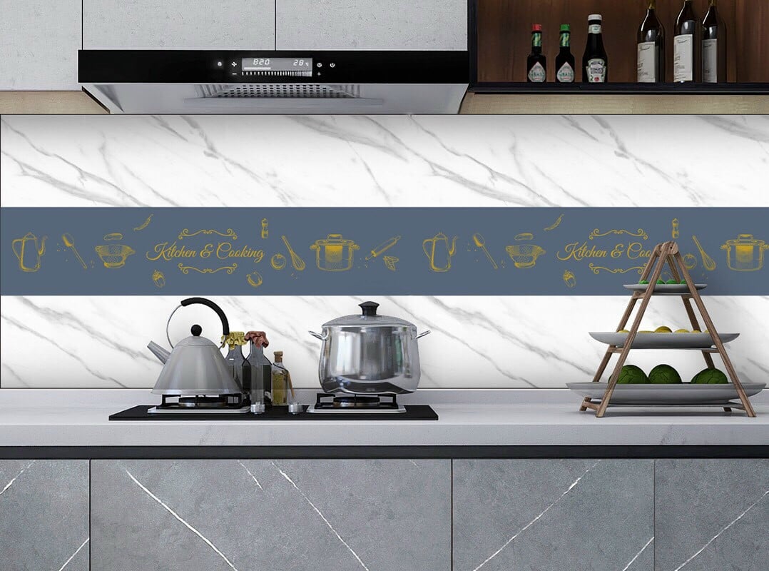 Giấy Dán Bếp Decal Giả Vân Đá 3D, Hoa Văn Xinh Xắn Chịu Nhiệt Chống Nước, Chống Dầu Mỡ, Dễ Dàng Lau Chùi, Kích Thước : 60cm x 300cm