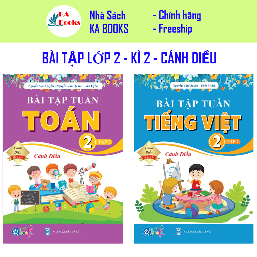 Combo Bài Tập Tuần Toán - Tiếng Việt Lớp 2 - Học Kì 2 - Cánh Diều (2 cuốn)