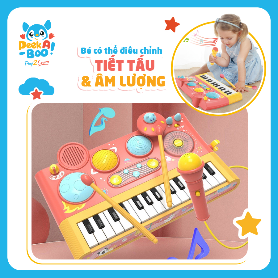 Đồ Chơi Đàn Piano Thông Minh Cho Bé PEEK A BOO PAB046