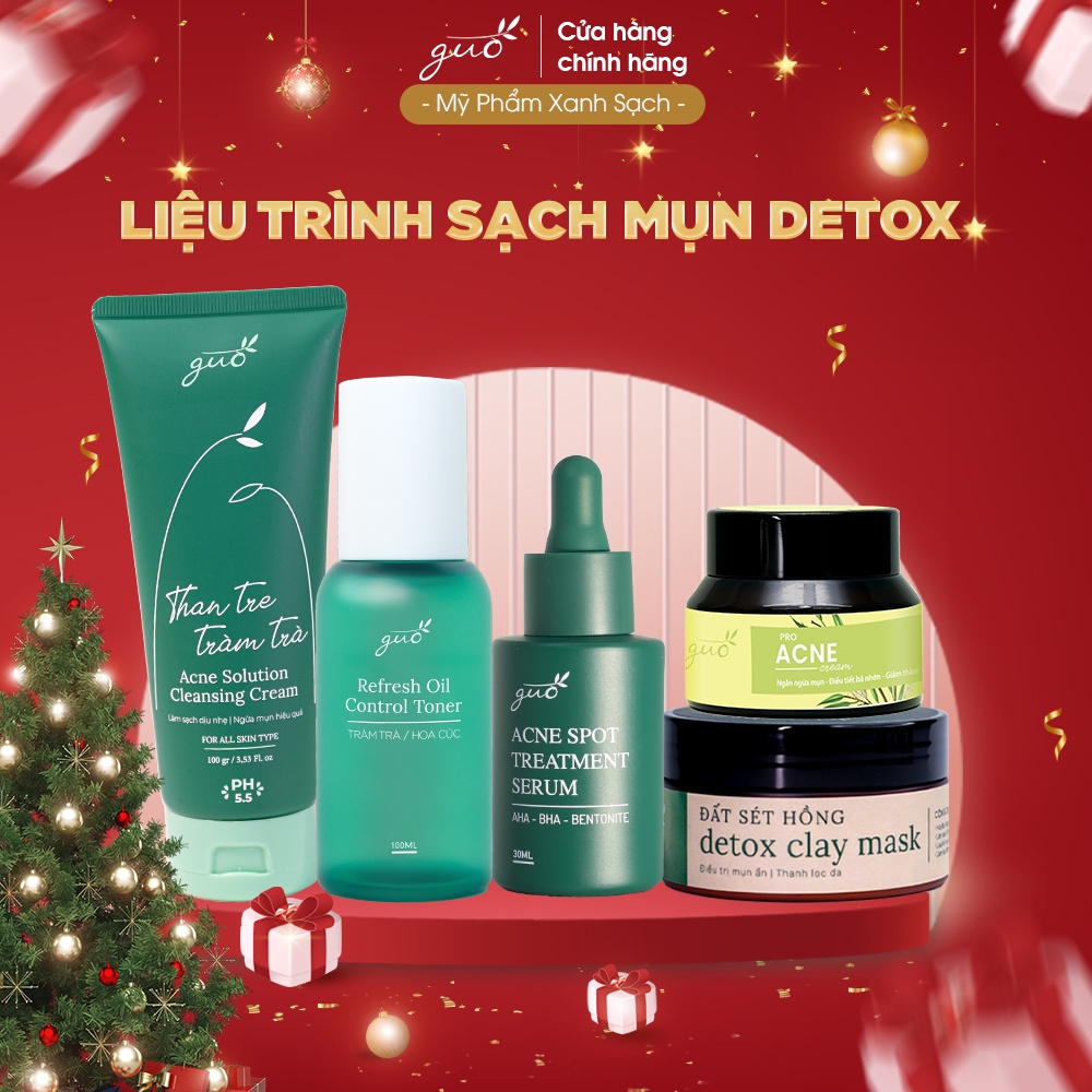 Bộ Sạch Mụn Detox GUO 4 sản phẩm Thanh Lọc Ngừa Mụn