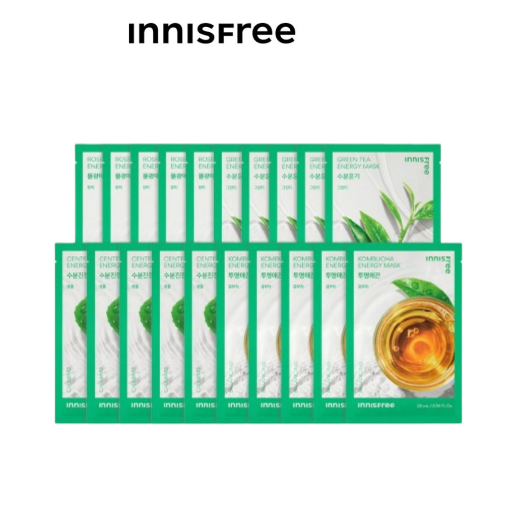 Bộ 20 Mặt nạ giấy dưỡng da Hàn Quốc innisfree Energy Mask 22ml (giao ngẫu nhiên)