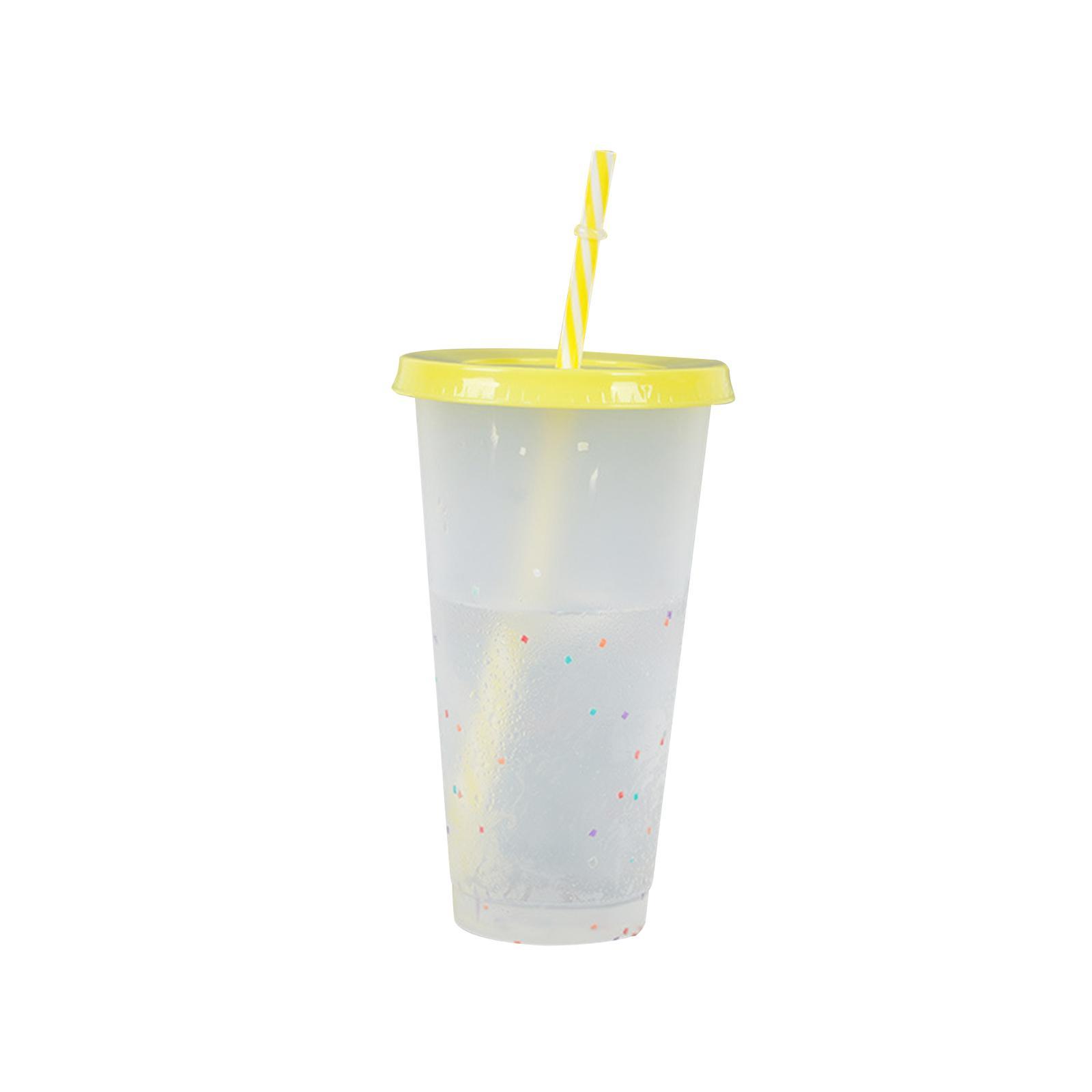 Color Changing Coffee Cup with Lids Portable Cold Drink Tumbler Drinking Mug