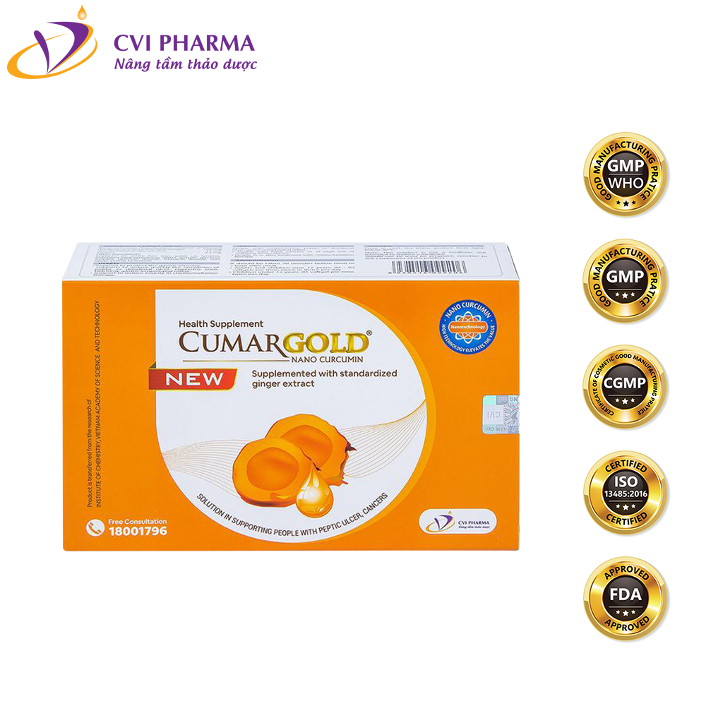 CumarGold New Hộp 30 Viên - Hỗ Trợ Đau Dạ Dày Lành Nhanh Vết Loét
