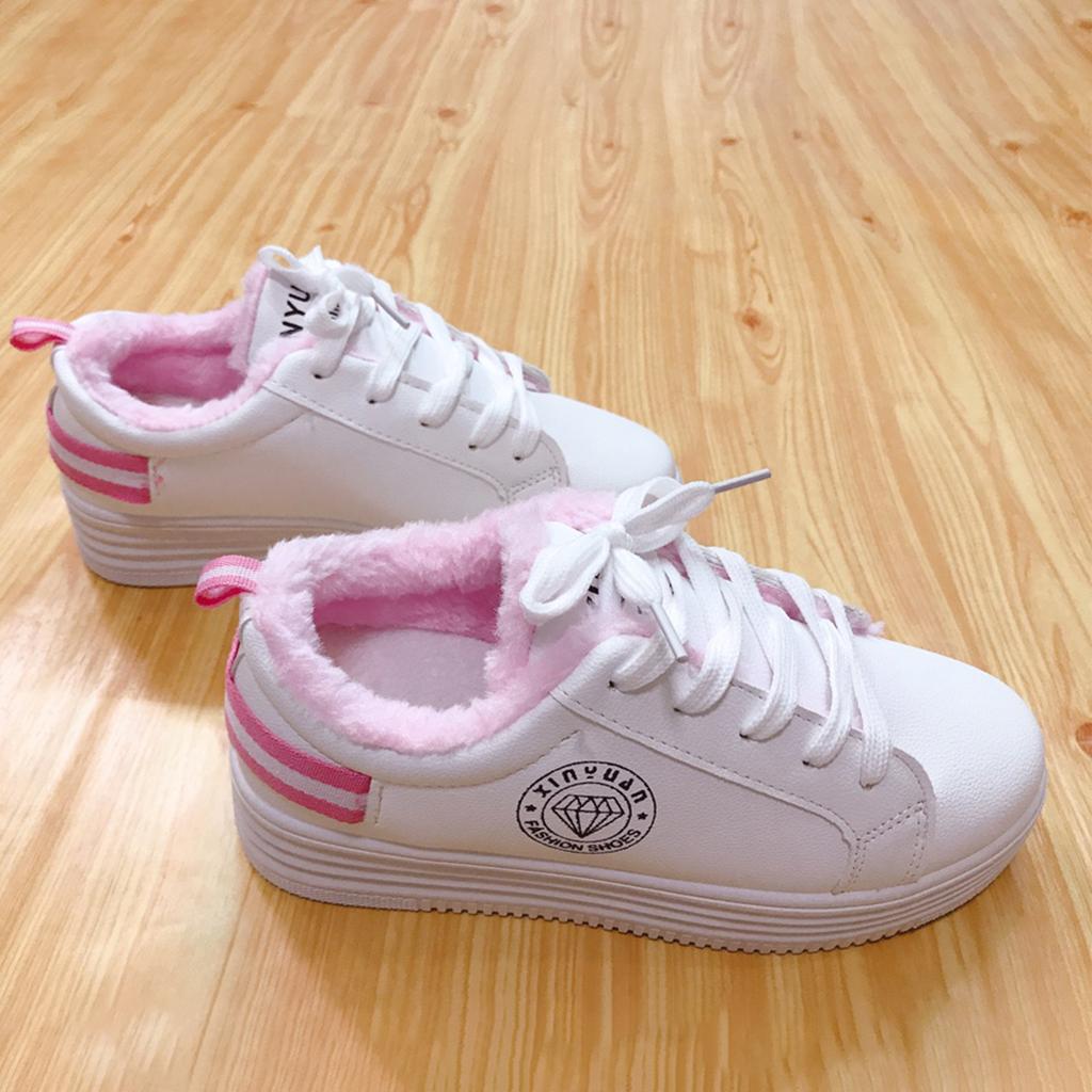 Giày thể thao nữ hồng dễ thương - Trắng hồng - 38