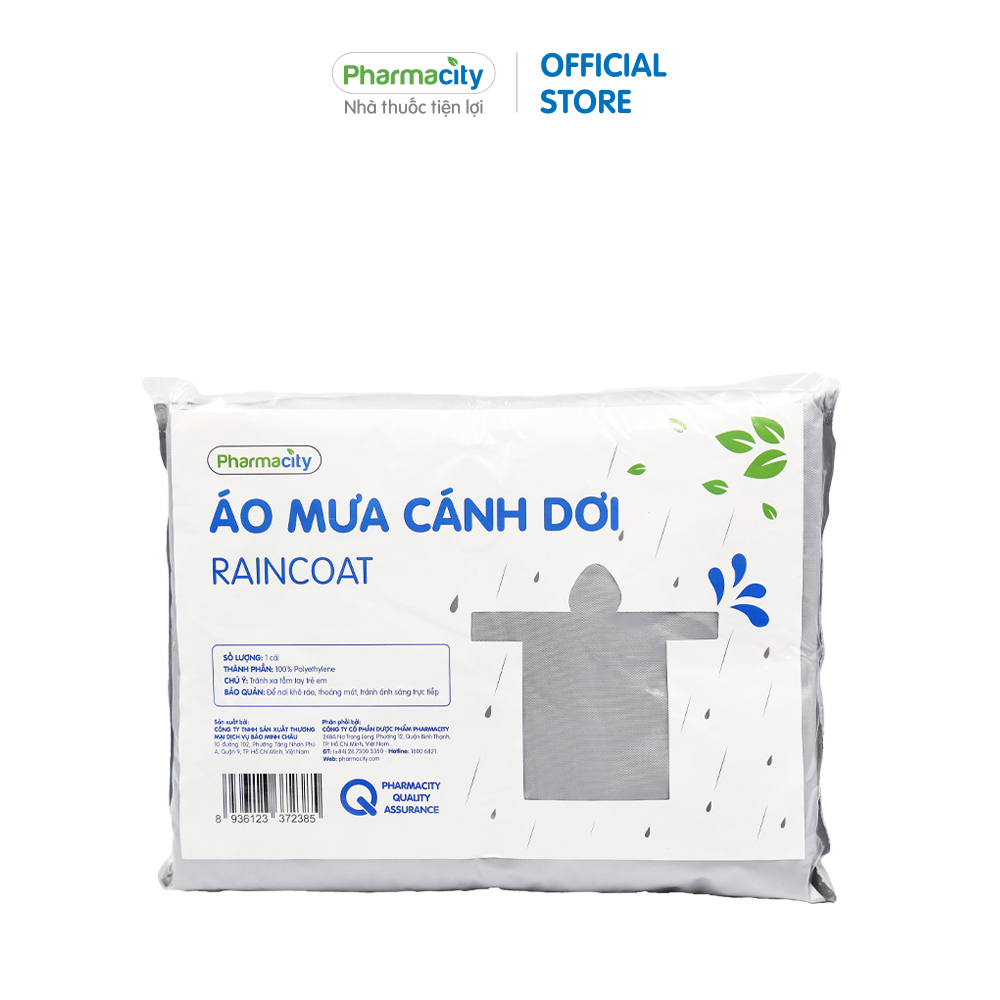 Áo mưa cánh dơi cao cấp Pharmacity - Giao màu ngẫu nhiên