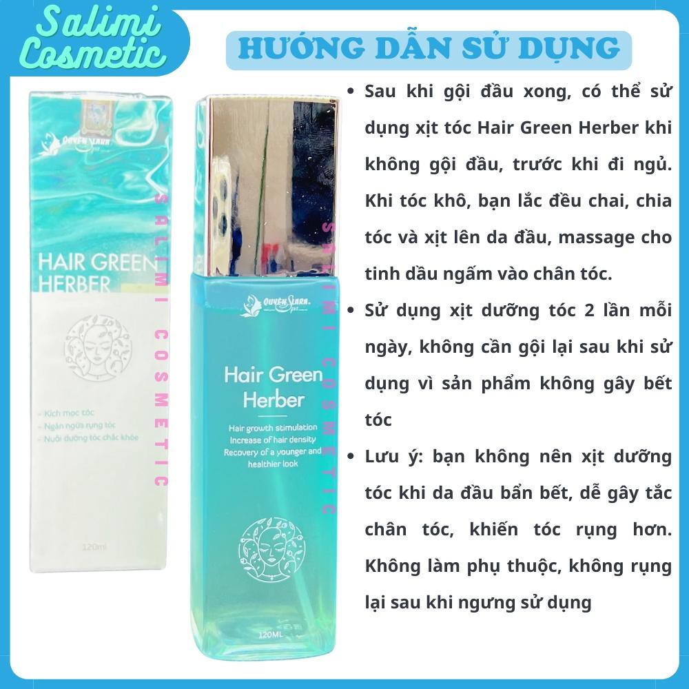 COMBO 2 Chai Xịt Kích Mọc Tóc Thảo Dược HAIR GREEN HERBER Quyên Lara 120ml, Phục Hồi Tóc Rụng