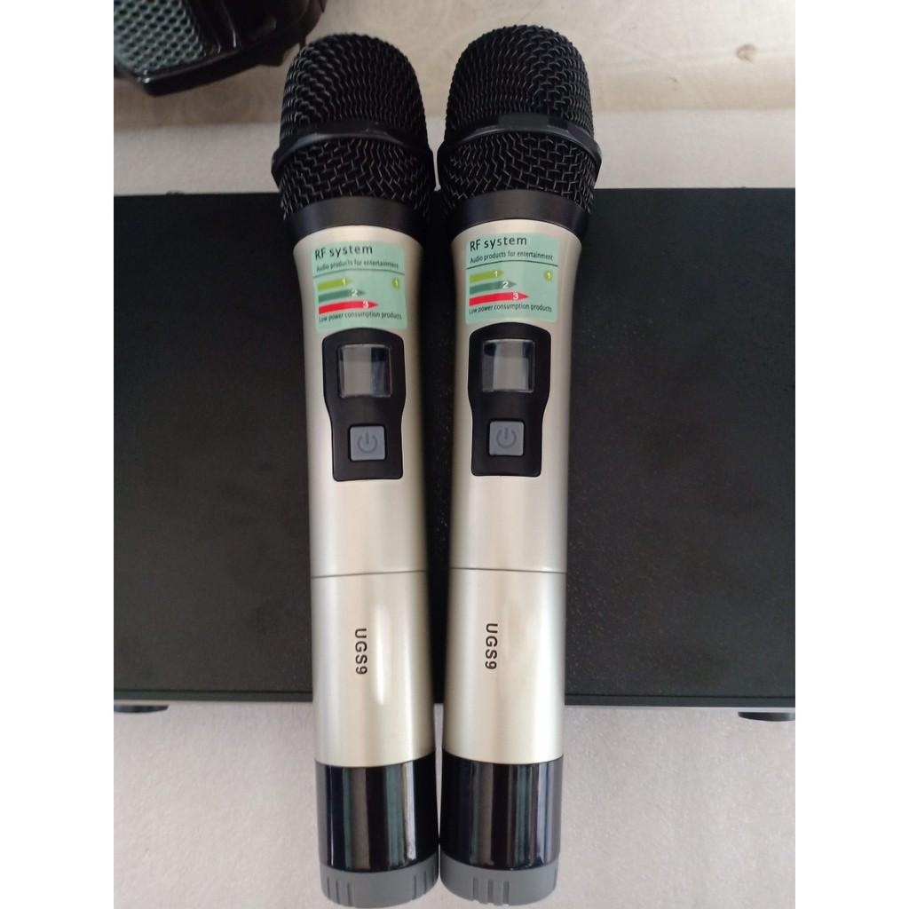 Micro SHURE- UGS9 chống hú tốt, sóng UHF thu phát 4 râu bắt sóng xa 100M, hát karaoke cực đỉnh - giá rẻ