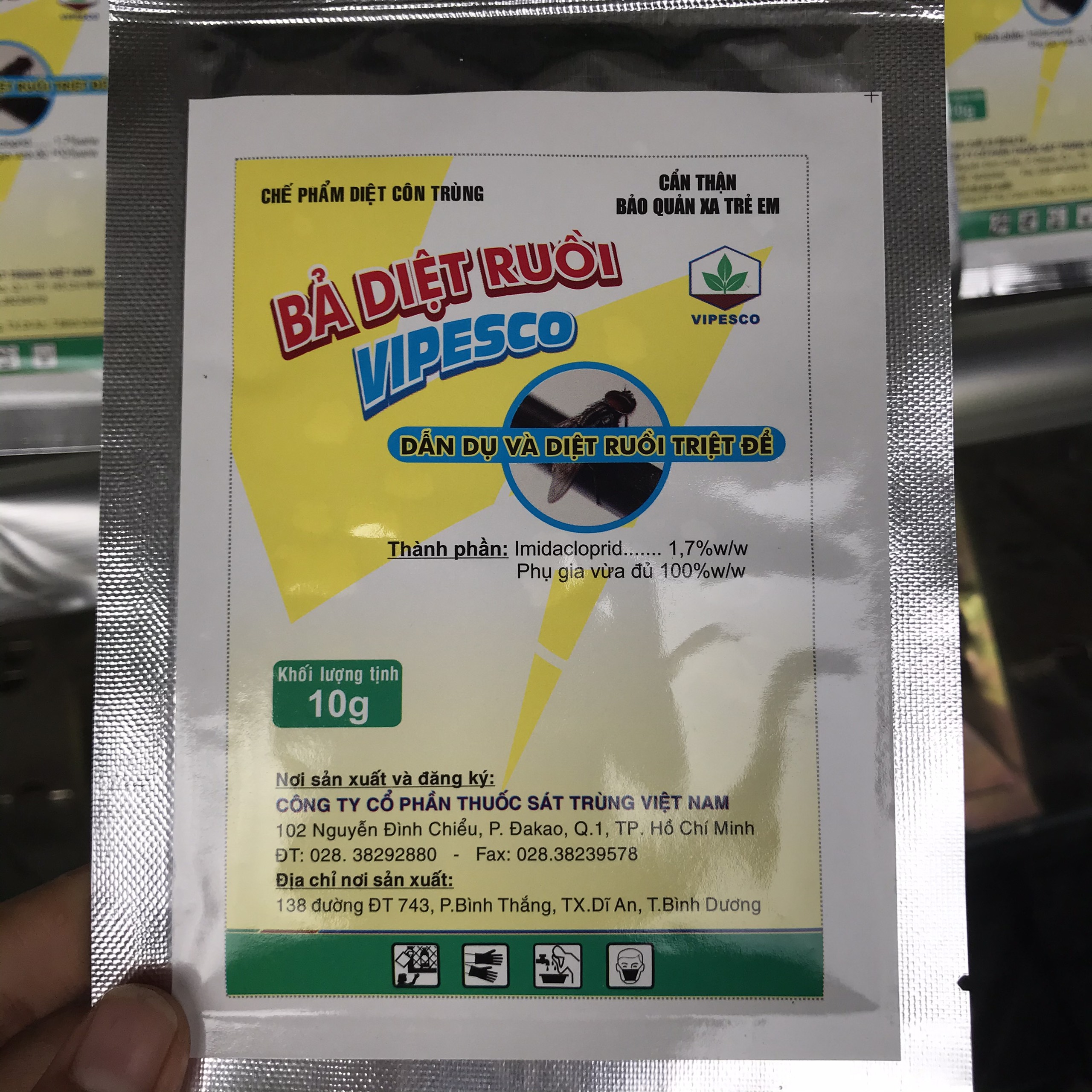 Bả diệt ruồi Vipesco - Gói 10g tiện dụng - Dẫn dụ và diệt ruồi triệt để