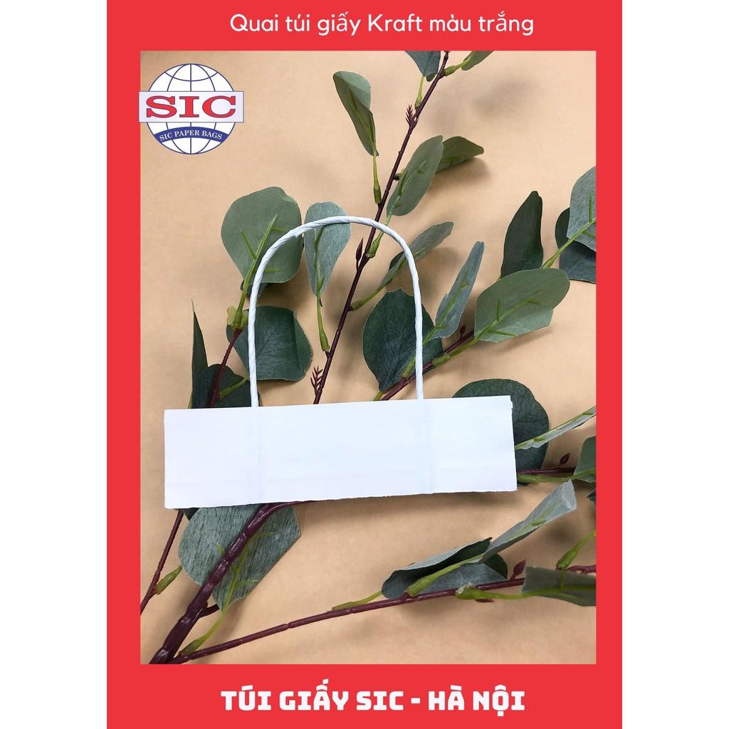 QUAI TÚI GIẤY KRAFT MÀU TRẮNG (ẢNH THẬT)