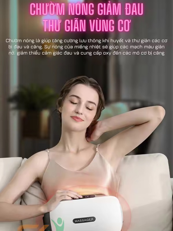 Đai Massage Bụng Hỗ Trợ tan Mỡ Bụng, Xoa Bóp Cùng Lúc Làm Nóng, Mát Xa Cổ Vai Lưng Đùi