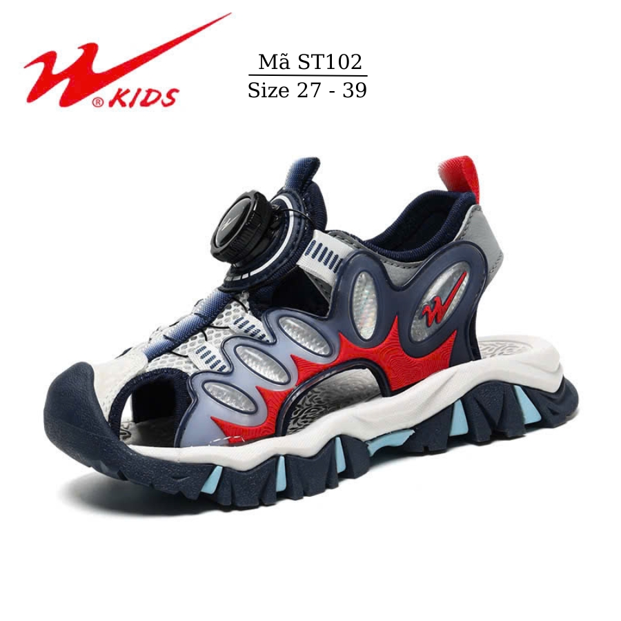 Sandal bít mũi bé trai 3 - 15 tuổi W.Kids dáng thể thao năng động cá tính đi học đi biển mùa hè ST102