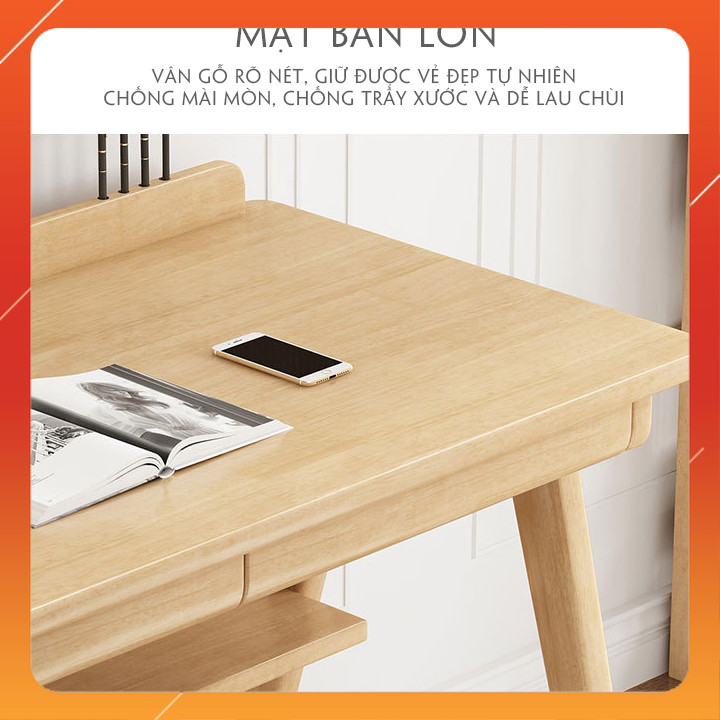 Bộ Bàn Ghế Gỗ Thông Phong Cách Bắc Âu Cao Cấp - Bộ Bàn Làm Việc Gỗ Tự Nhiên Đa Năng