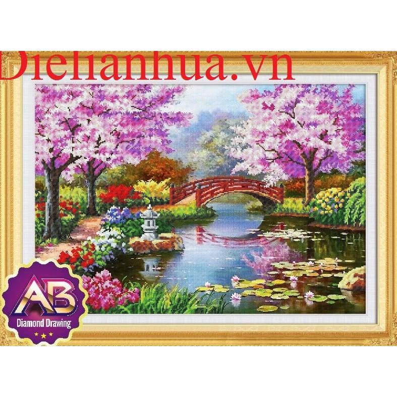Tranh đá mùa xuân ấm áp DF2125 - kích thước: 92 * 66cm.