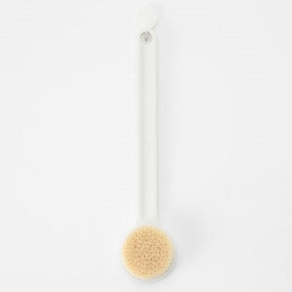 Bàn chải chà lưng, massage toàn thân cán dài Shower Brush, có móc treo - Màu trắng - GDHN Loại Tốt