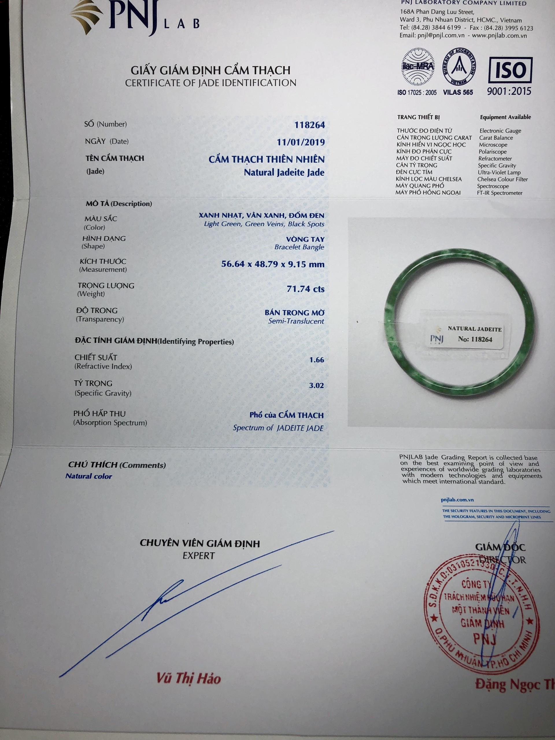 Vòng Cẩm Thạch Sơn Thuỷ Liền Khối NI 48 HANMYNGHE