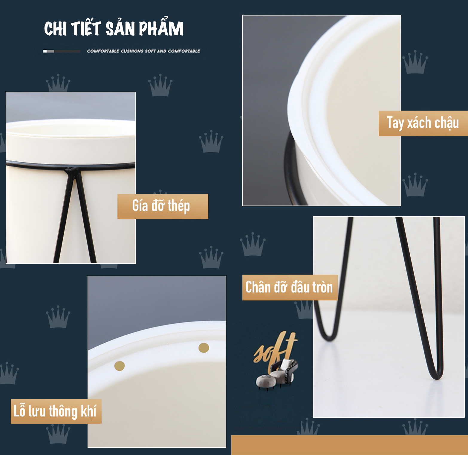 Chậu trồng cây Oliz A409. Chậu nhựa trồng cây tự dưỡng có giá chân bằng thép
