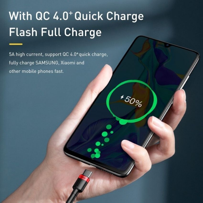 Cáp sạc Baseus sạc nhanh CATKLF-ALG 100W 5A 2m, Fast Charging TYPE C to TYPE C- Hàng Chính Hãng