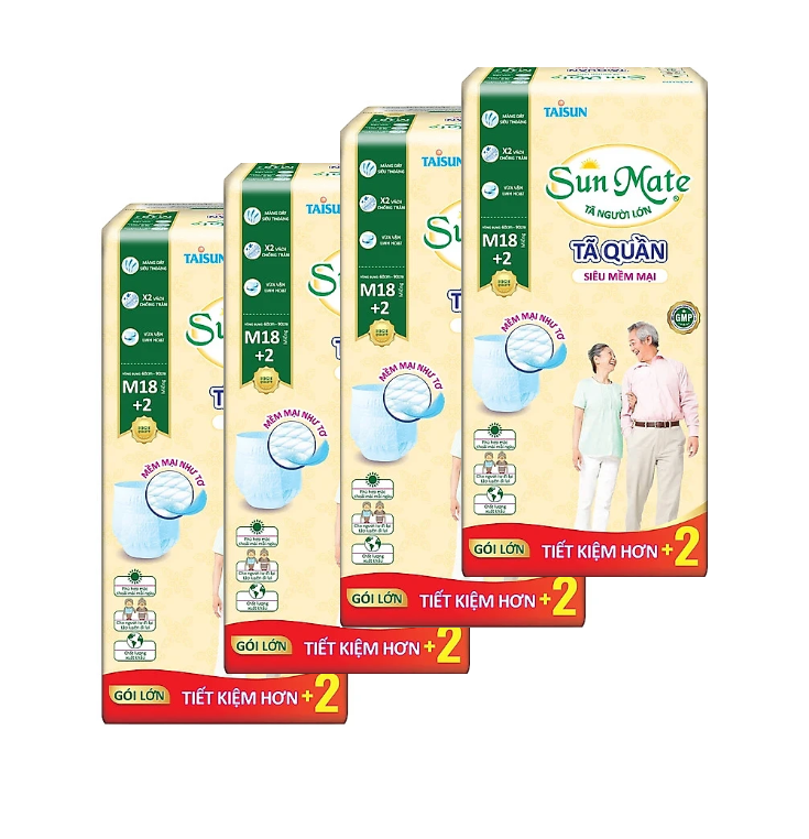 Combo 4 Tã quần SunMate siêu mềm mại G1 mới size M-18+2 miếng