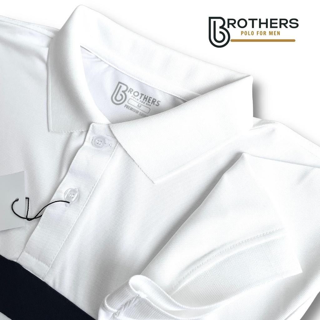 Hình ảnh Áo thun POLO nam phối ngang AROSS cổ trụ bẻ, vải cá sấu cotton cao cấp, chuẩn xịn, trẻ trung - BROTHERS