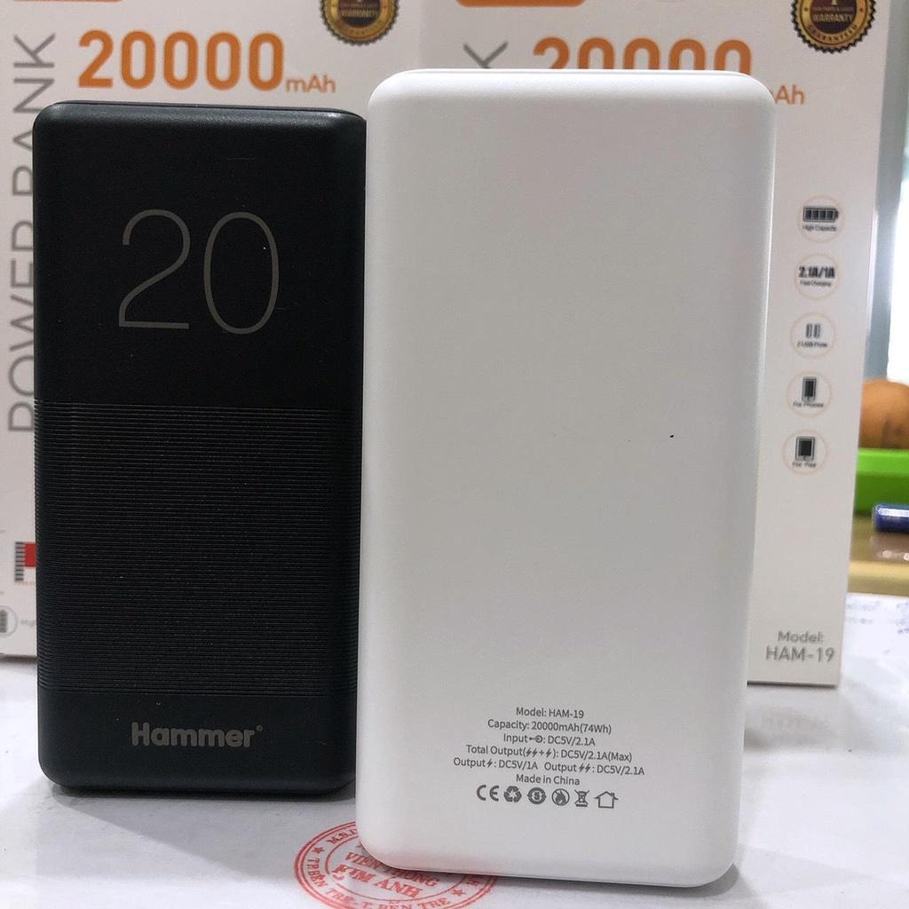 Sạc Dự Phòng Ham  H19 dung lượng 20000 mAh, Hàng chính hãng dùng rất bền và tốt