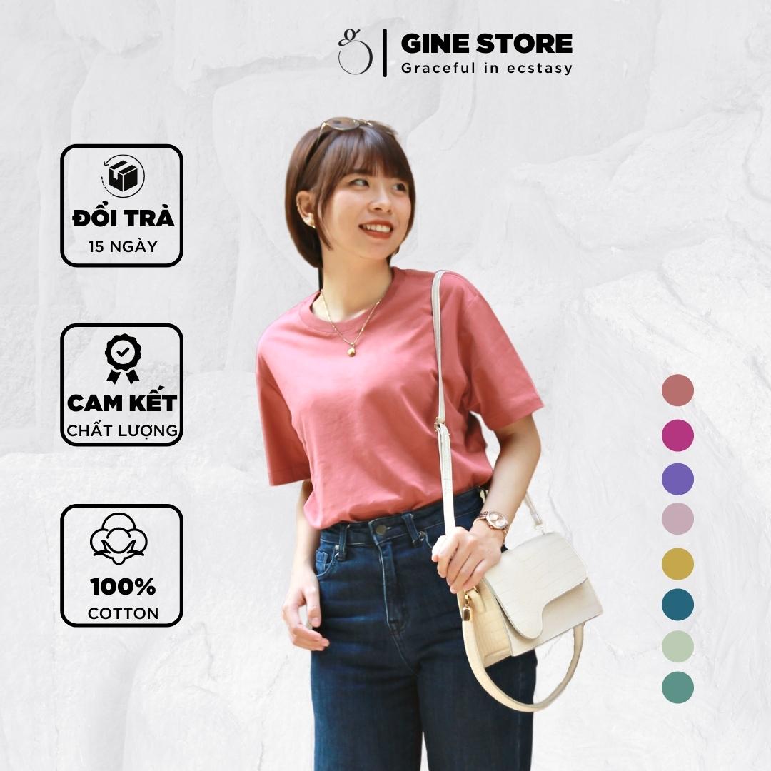 Áo phông nữ form rộng cá tính GINE, 100% Cotton Organic nhiều màu - Bộ màu số 5