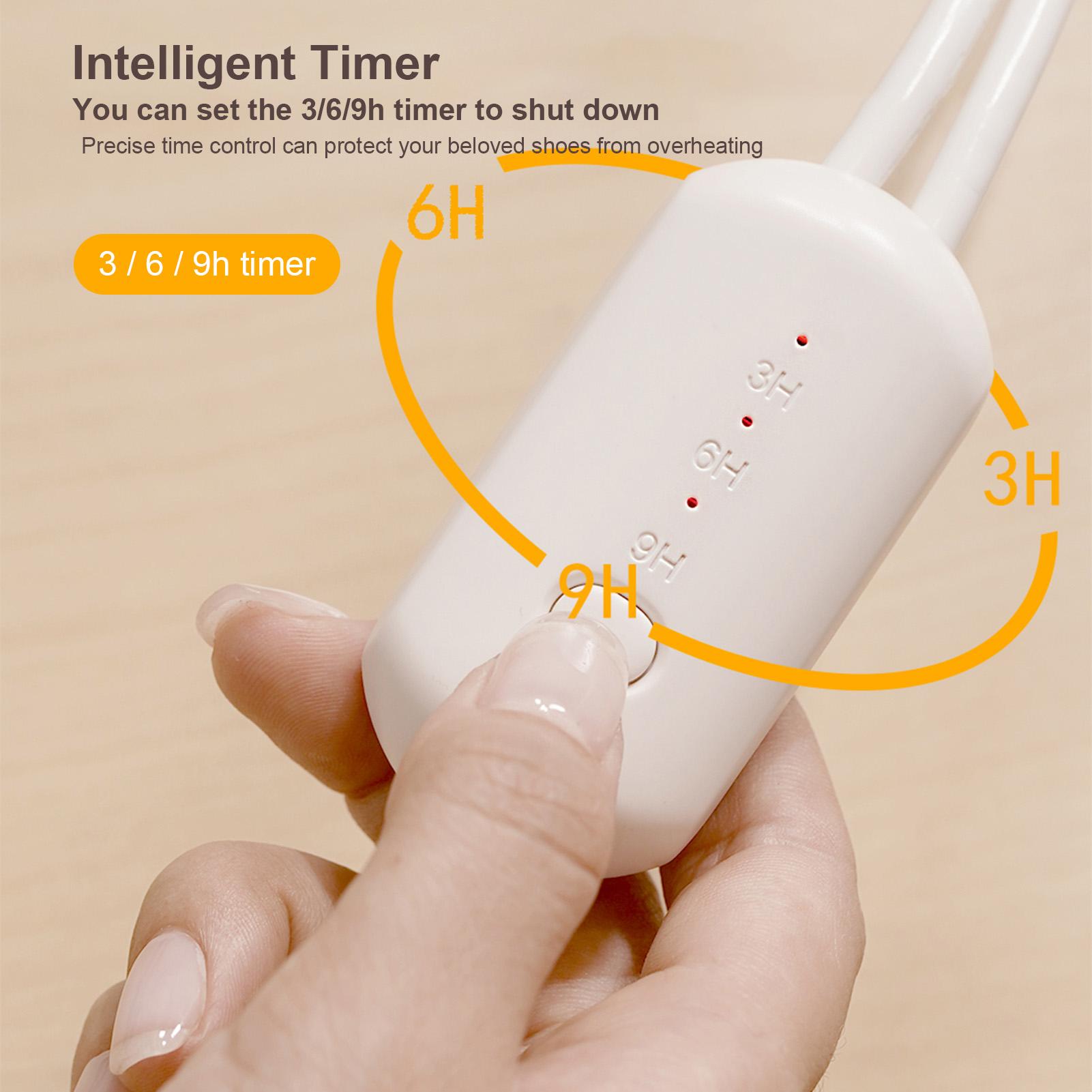 Máy sấy giày di động 3/6/9h chức năng Hẹn giờ nhanh chóng loại bỏ mùi hôi cho du lịch, dùng tại gia 20W 220V/50Hz