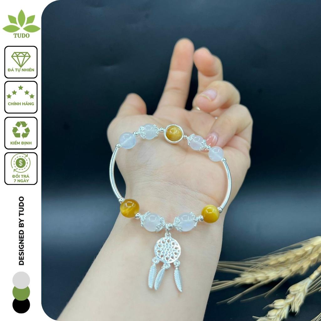 Vòng Tay Nữ Đẹp - Vòng Phong Thủy Mệnh Kim Charm Dreamcatcher TUDO VCBMHVT VCBMOON B3K640 AG925